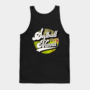 Softball Nanna Vintage Leopard Softball Family Matching Tank Top